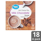Great Value Milk Chocolate Hot Cocoa K-Cups, 0.53 oz, 18 Count ...