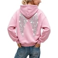 thumbnail image 2 of Womens Angel Hoodie Pink Women's Embroidered Wing Hoodie Minimalist Winter Top Sweatshirts for Women M, 2 of 6