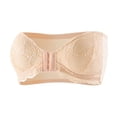 thumbnail image 3 of DDAPJ pyju Women's Lace Strapless Bra Front Closure Push Up Bras Blackless Bandeau Underwire Bralettes Underwear Tube Top Khaki M, 3 of 8