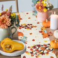 thumbnail image 4 of Happy Fall Cotton Linen Table Runner, Washable Table Runners for Kitchen, Dining Room, Holiday, Home Party Table Decor, 13x72 Inches, 4 of 9