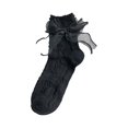 thumbnail image 5 of WAYUTE Womens Socks Ruffle Lace Floral Jacquard Soft Breathable Vintage Fashion Mid Calf Socks for Dress Daily Casual Outfits, 5 of 5