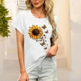 thumbnail image 2 of Women's Short Sleeve Shirts Sunflower Pattern Dressy Casual Summer Tops 2025 Trendy Blouses Cute T-Shirts Outfits Clothes, 2 of 6