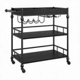 thumbnail image 1 of 3-Tier Bar Cart with Removable Serving Tray, Rolling Liquor Cart with Wine Rack and Glass Holder, 1 of 6