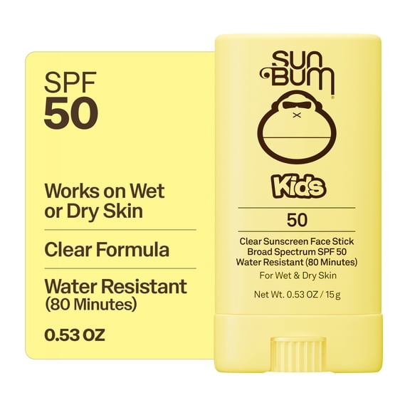 Sun Bum Kids Clear Sunscreen Face Stick, SPF 50, 0.53 oz
