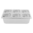 thumbnail image 5 of 6 Pan Stainless Steel Fruit Pan with Acrylic Lids and Water-filtering Gaskets, Food Serving Display Container, 5 of 19