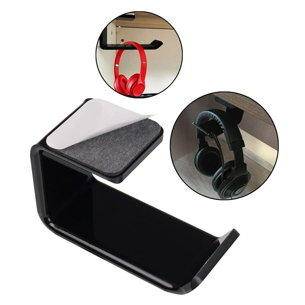 6 Supports Casque écran Ordinateur - Crochet Adhésif Pour écouteurs Gaming + 6 Lingettes Nettoyage