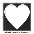 thumbnail image 2 of Black Suede Picture Frame Mat for 32x32 Frames - Heart Opening for 30x30 Photos - 25 Mats, 2 of 7