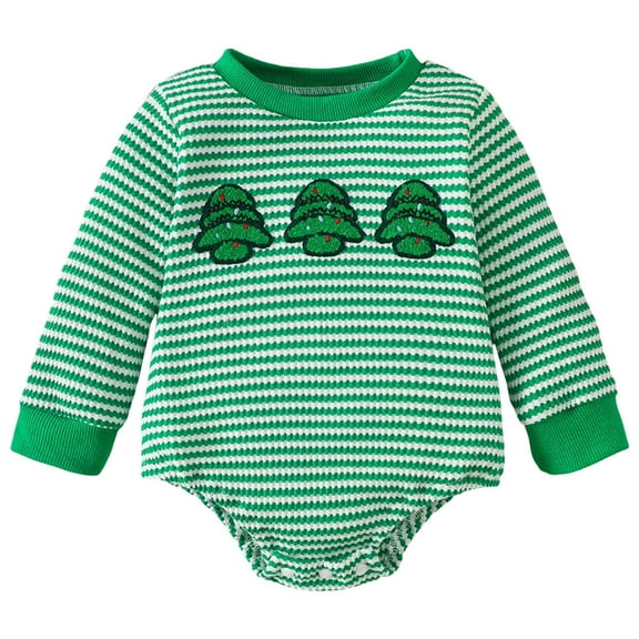 Akiihool Baby Boy Fall Winter Pajamas Newborn Baby Boy Girl Fall Winter Clothes Long Sleeve Bubble Romper Jumpsuit Overall Shorts Infant Clothing Green,12-18 Months