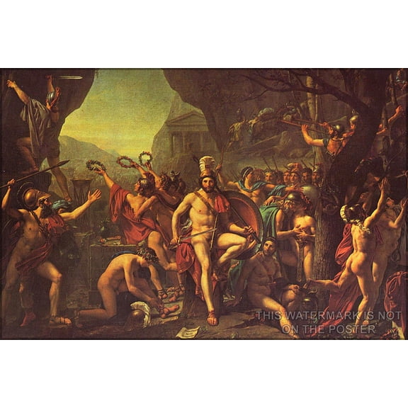 24"x36" Gallery Poster, Leonidas at Thermopylae by Jacques-Louis David