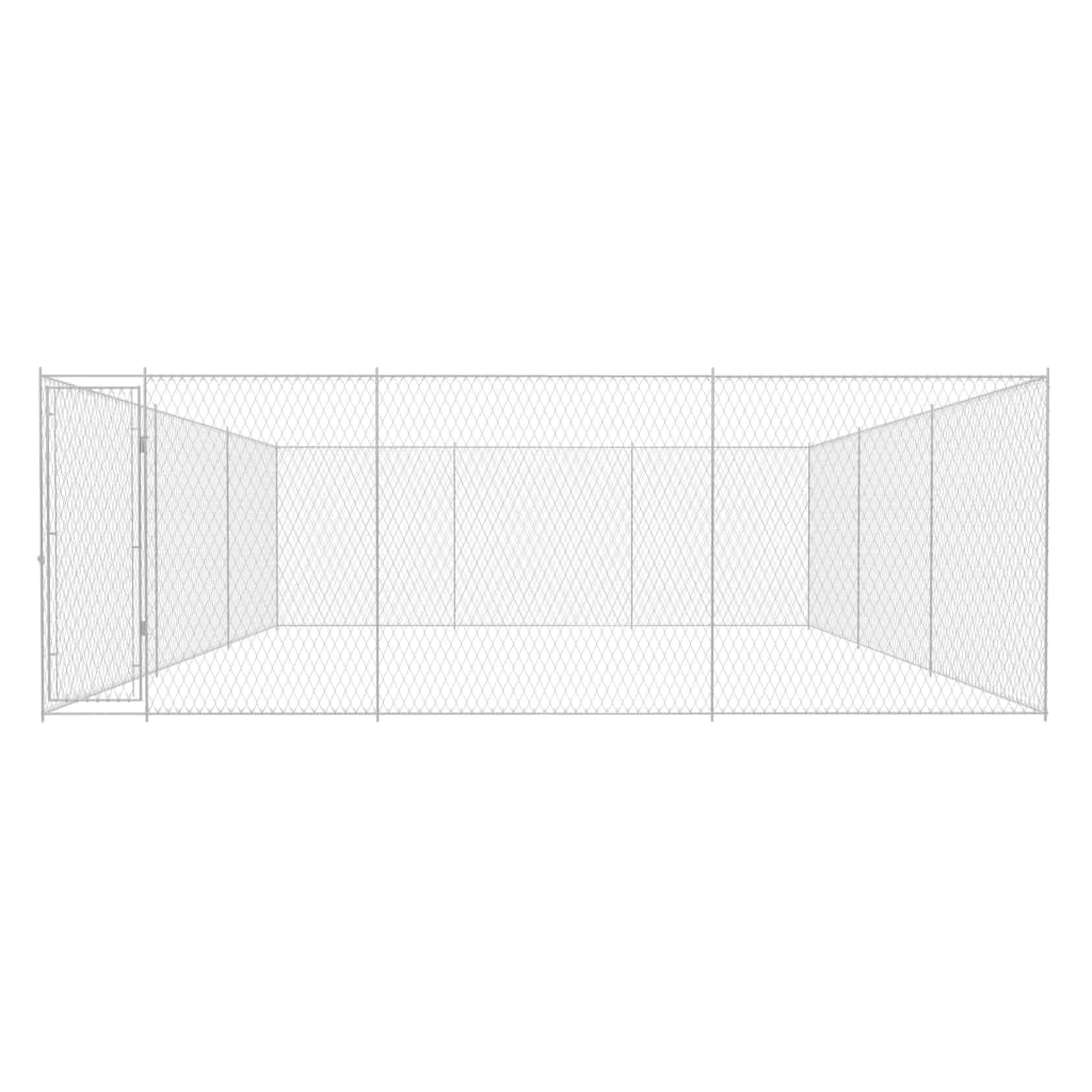 vidaXL 2-Door 31.2' Steel Outdoor Pet Kennel for Dogs with Lock