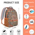 thumbnail image 2 of Traditional Tribal Mandala Waterproof Bookbag - Stylish Backpack with Spinal Support, 2 of 5