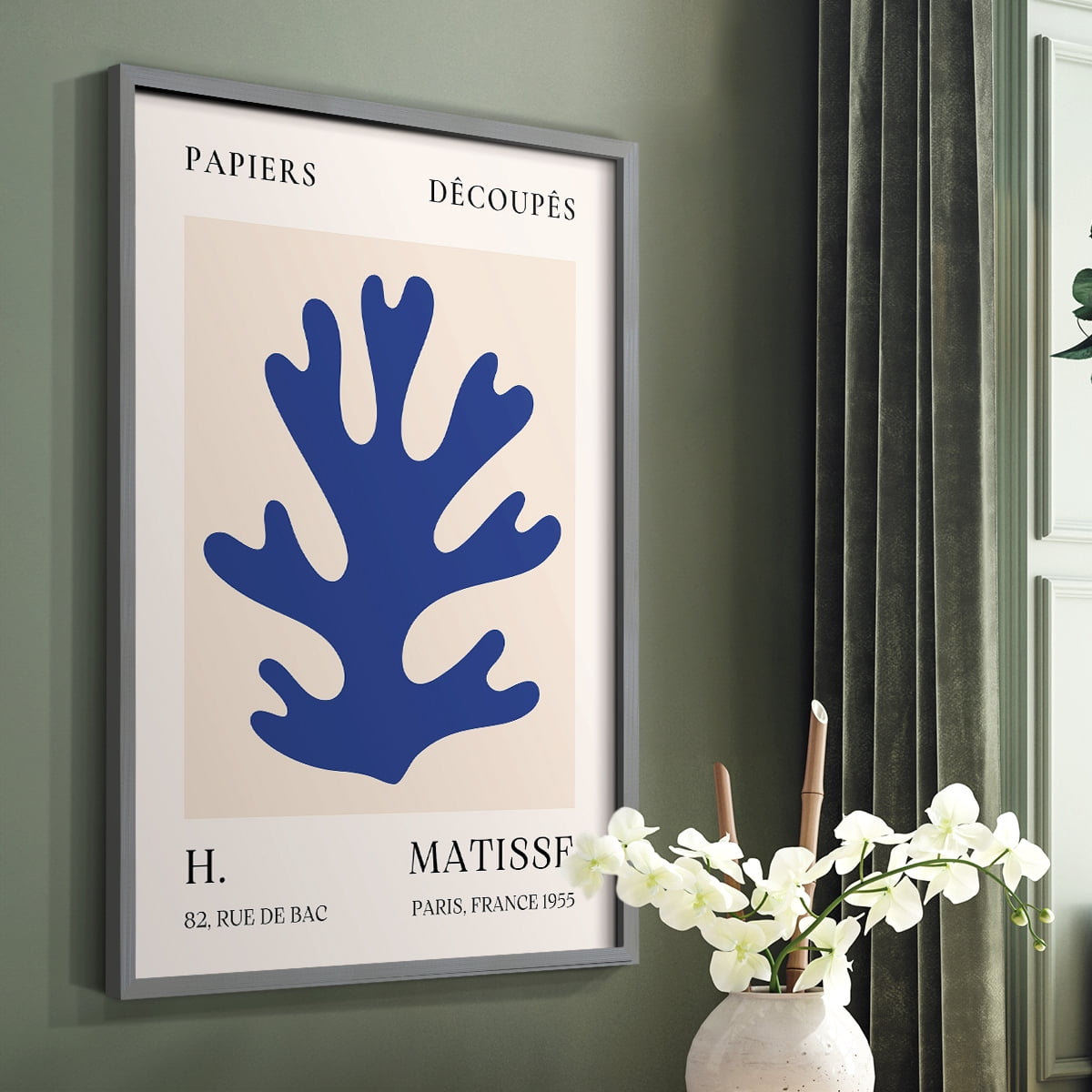 Matisse CLVII Framed Print in Gray Solid Wood 8 x 10 Framed Print