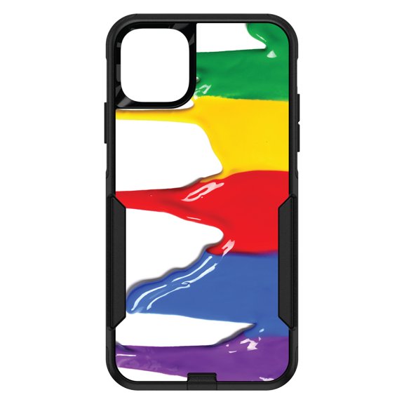 DistinctInk Custom SKIN / DECAL compatible with OtterBox Commuter for iPhone 11 Pro (5.8" Screen) - Rainbow Paint Dripping - Rainbow Art Supplies