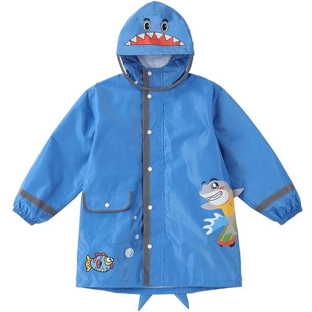 Ropa de lluvia para niños pequeños Niños Niños Niñas Impermeable Poncho para niños Sudadera con capucha impermeable Chaqueta de lluvia de dibujos animados lindo 4-6 años Tamaño M JAMW Sencillez