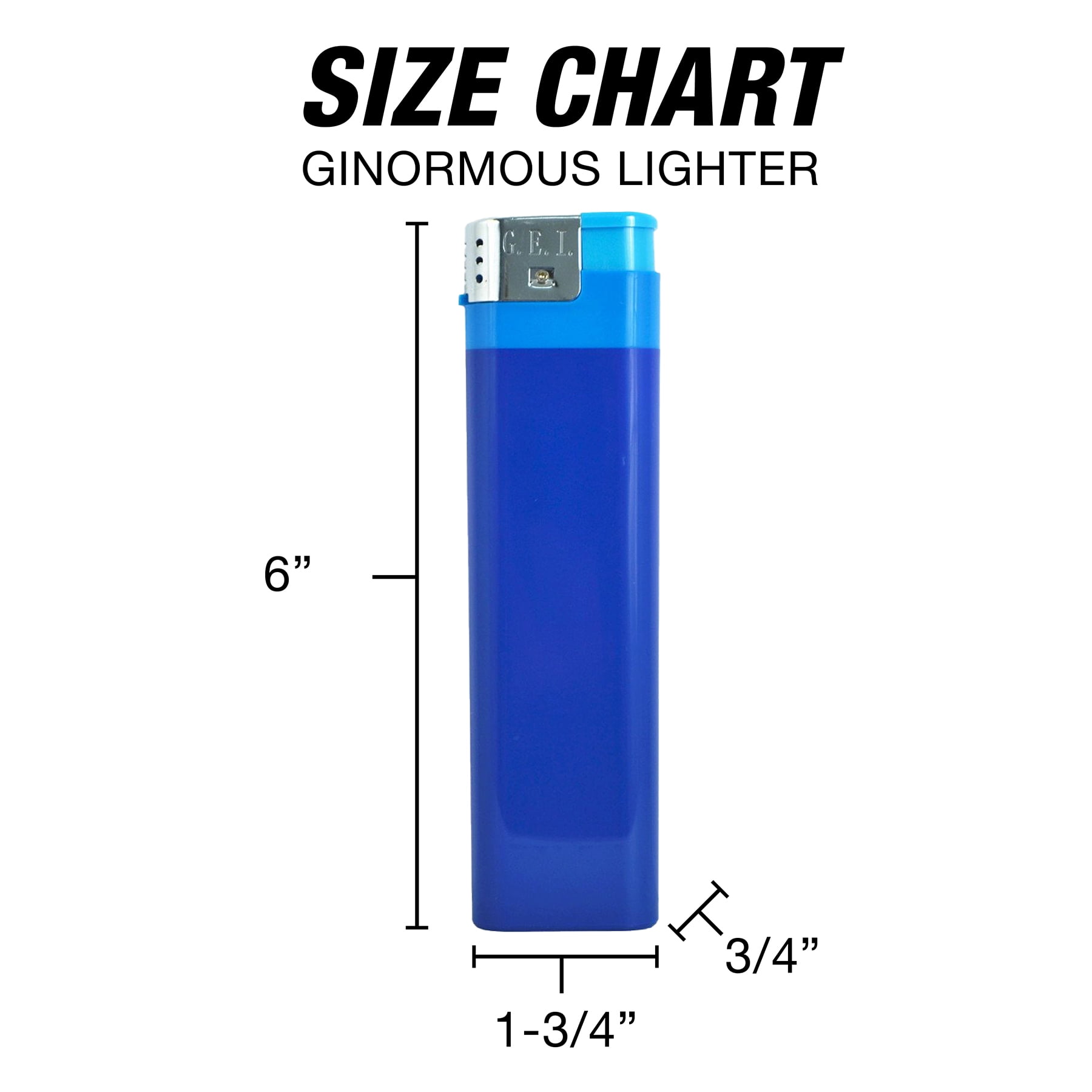 G.E.I.® Ginormous Refillable Lighter - Multipack of 3 Large G.E.I.® Ginormous Refillable Lighter - Multipack of 3 Large