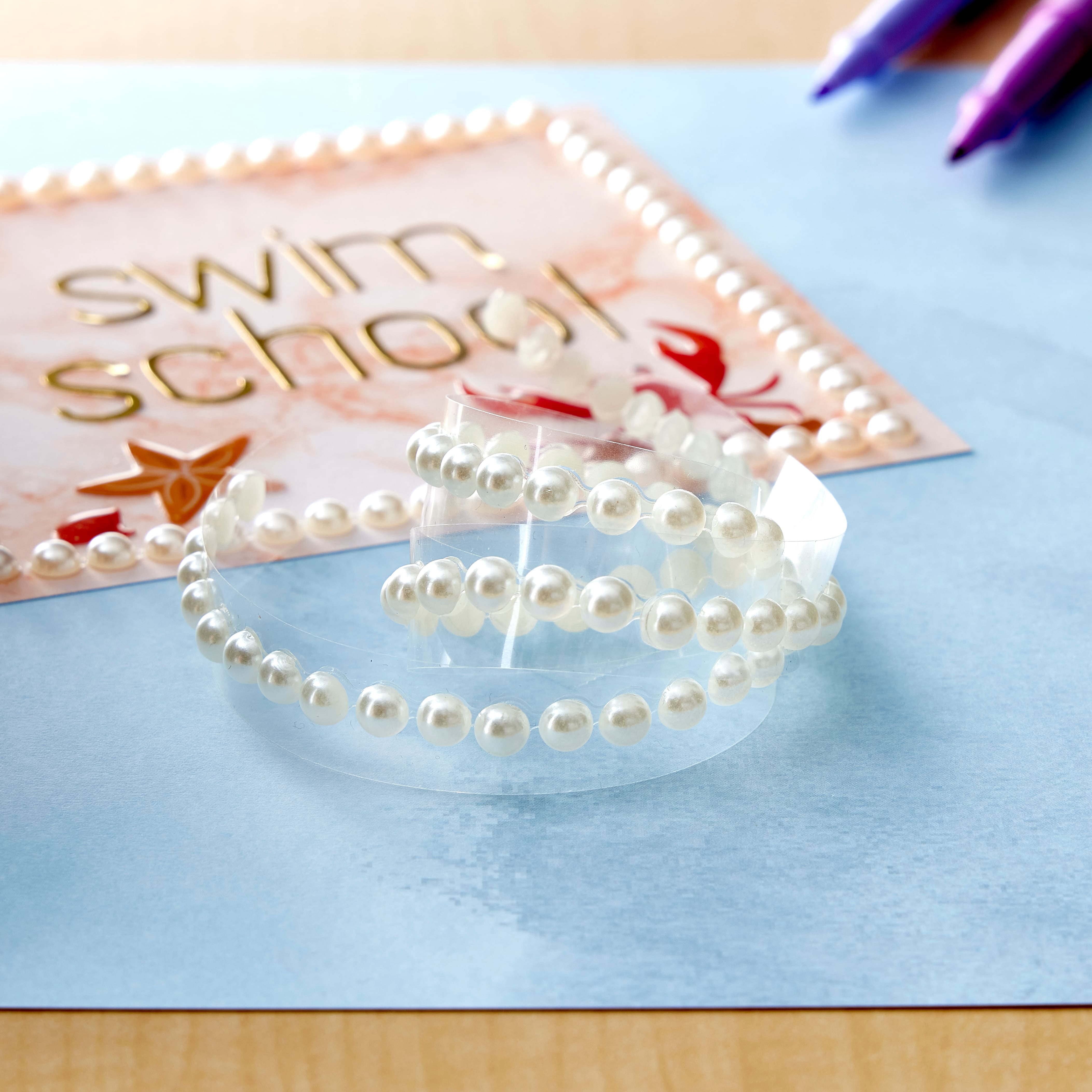 Recollections White Pearl Stickers Bling on a Roll, 12 Pack