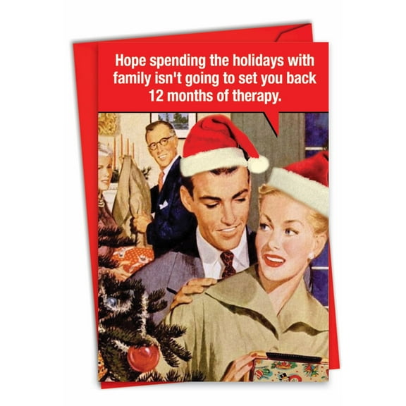 1 Funny Christmas Card with Envelope - 12 Months of Therapy C7135XSG