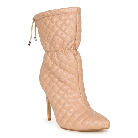 Lemonade Quilted Pointy Toe Stiletto Booties 20393