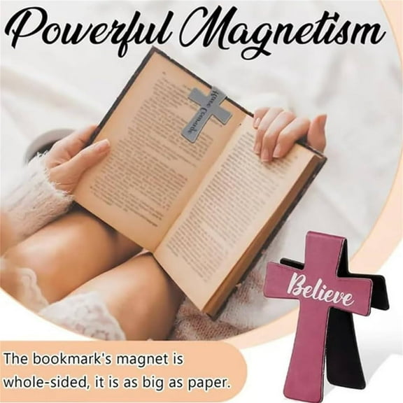 Victoriousact 24 PCS Magnetic Cross Bookmarks Gifts for Bible Study, Readers, Teachers, Students, Magnetic Cross Bookmarks with Inspiration Sayings