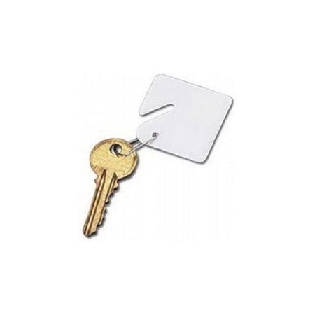 Blank Replacement Plastic Key Tags & Hangers, White, 15/Pack