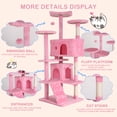 thumbnail image 4 of CL.HPAHKL 54in Cat Tree Tower, Multi-Level Cat Tower Furniture Activity Center with Platform Scratching Posts Stand House Condo and Toy, Cat Condos for Indoor Cats Kitten Activity Relaxing, Pink, 4 of 7