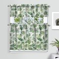 thumbnail image 2 of Hawaiian Island Flowers Kitchen Curtains Set 27.5x36in Polyester Valance and Tier Set, Tropical Botanical Window Curtains for Summer Beach House or Vacation Home, 2 of 6