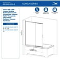 thumbnail image 2 of Conca 48'' x 58'' Framed Sliding Bathtub Door with CrystalTech Treated 3/16'' Tempered, Clear Glass, Polished Chrome Hardware, SKU: AQ-1420-CH-L-R, 2 of 4