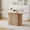 Natrual, variant on 63" Large Dining Table for 4-6 People, Modern Rectangular Kitchen Table with Rounded Corners & Grooved Pedestal Base, for Dining Living Room