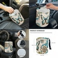 thumbnail image 7 of Jeiento Butterfly Car Seat Cover Full Set with Steering Wheel Cover Seat Belt Pad Cover Dahlia Waste Bin Rear View Mirror Cover Cup Holder Center Console Cushion Pad Handbrake Cover Set Auto Decor, 7 of 7