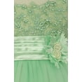 thumbnail image 4 of Sleeveless Pearl Coiled Mesh Ribbon Sash Easter Summer Flower Girls Dresses Big Girl Lime 8 CC 5015, 4 of 4