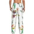 thumbnail image 3 of Disketp Pretty Floral With Leaves Men'S Pajama Pants - Ultra Soft Fleece Sleep And Lounge Pants (Size: S-Xxl), 3 of 9