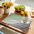 thumbnail image 2 of Sage Green Grey Ombre Placemats Set of 4, Modern Abstract Art Aesthetics Placemats for Dining Table, Place Mats for Kitchen Tabletop, Waterproof Wipeable Dining Table Mats Set, 2 of 9