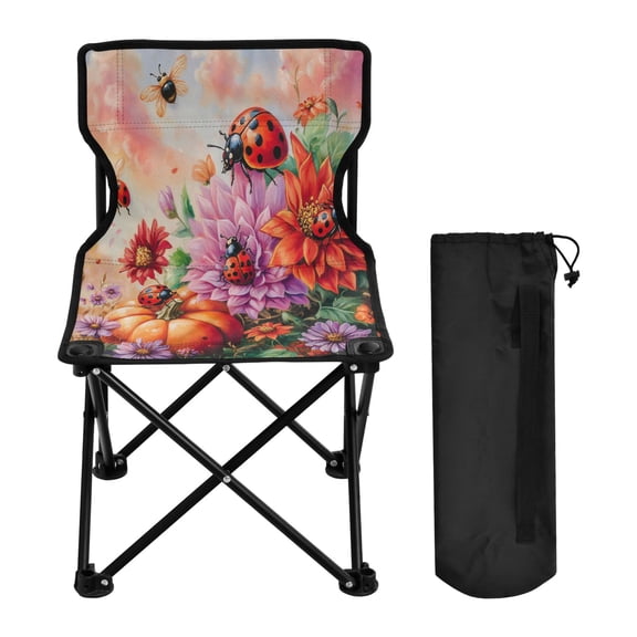 YAZAOO Camping Chairs Modern Blossoms and Bees Pattern Folding chair