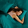 thumbnail image 6 of Bare Home Premium 1800 Ultra-Soft Microfiber Collection Sheet Set Hypoallergenic Wrinkle Resistant King, Emerald, 6 of 8