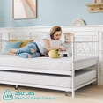 thumbnail image 6 of M optimized Twin Size Metal Daybed with Trundle, Premium Steel Slat Support, Space Saving Trundle Sofa Bed for Living Room, Bedroom and Guest Room, 6 of 8