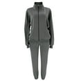 thumbnail image 6 of Luethbiezx Fashionable Women's Two Piece Outfit Set with Stand Collar Sweatshirt and Pants, 6 of 9