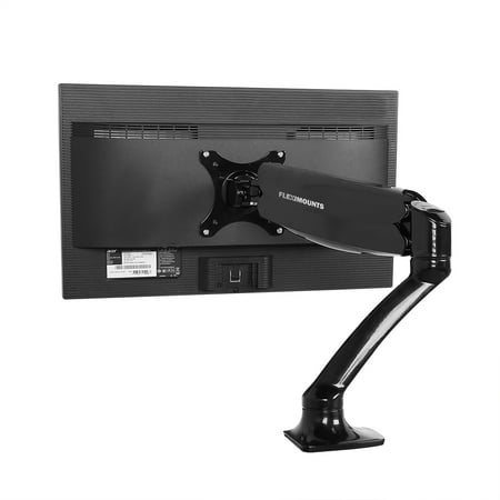 FLEXIMOUNTS M01 Full Motion LCD arm Desk Monitor Mount for 10''-24'' Samsung/Dell/Asus/Acer/HP/AOC Computer Monitor Deluxe with Gas Spring arm,With Clamp or Grommet Desktop (Best Monitor For Autocad)