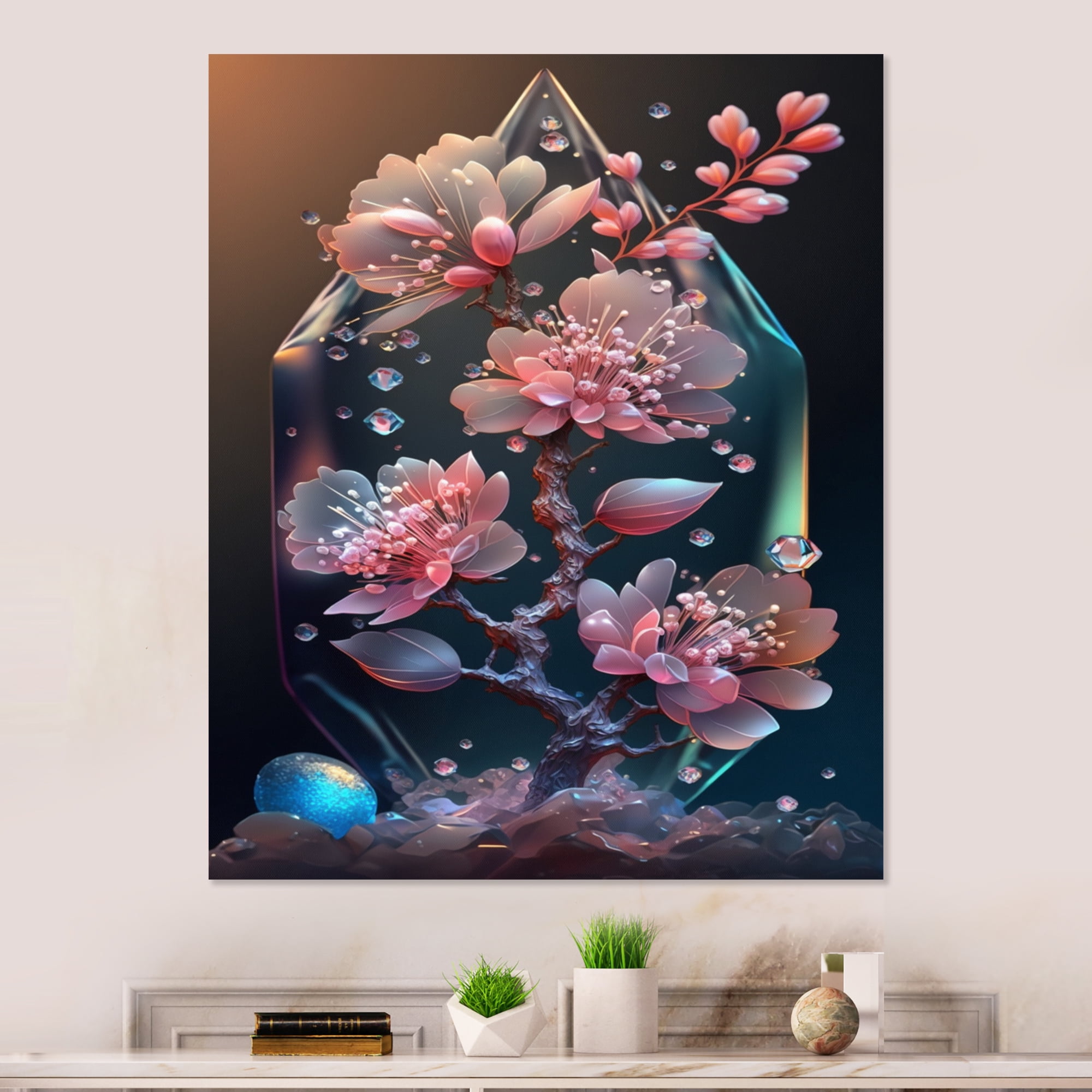 Designart Cherry Blossums Tree III Canvas Wall Art