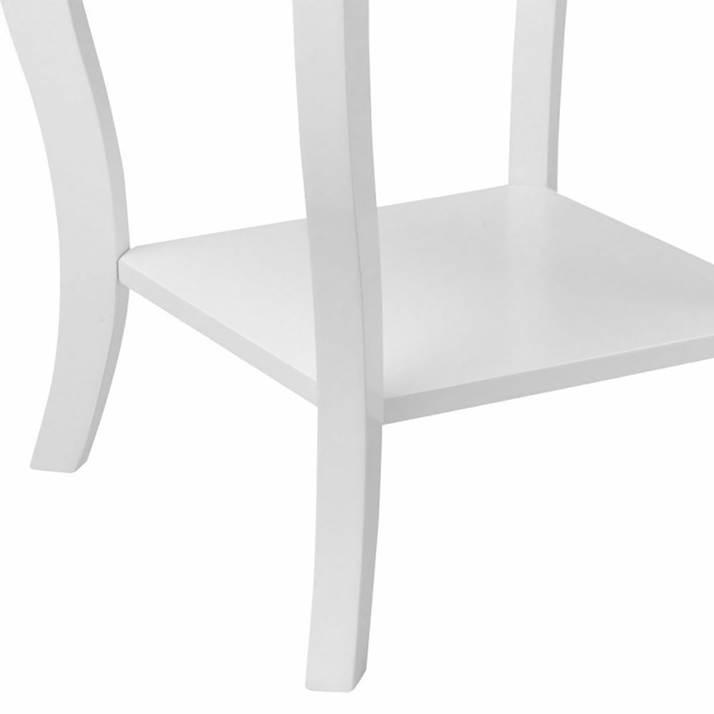 Finihen Round End Side Table, Sofa Couch Table with Storage Shelf, Accent Sofa End Side Table, for Small Spaces, Living Room, Bedroom, White Finihen Round End Side Table, Sofa Couch Table with Storage Shelf, Accent Sofa End Side Table, for Small Spaces, Living Room, Bedroom, White