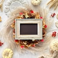 thumbnail image 5 of Uxcell Pampas Grass Wreath Silver 21.7" Faux Artificial Pampas Wreath for Front Door for Wall Decor, 5 of 6