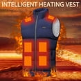 thumbnail image 2 of HAPIMO Clearance Unisex Casual Zipper Thickened Jacket Stand Collar Dual Control Thirteen Area Solid Heat Heating Vest USB Charging Sleeveless Fall Winter Puffer Vest Dark Blue M, 2 of 6