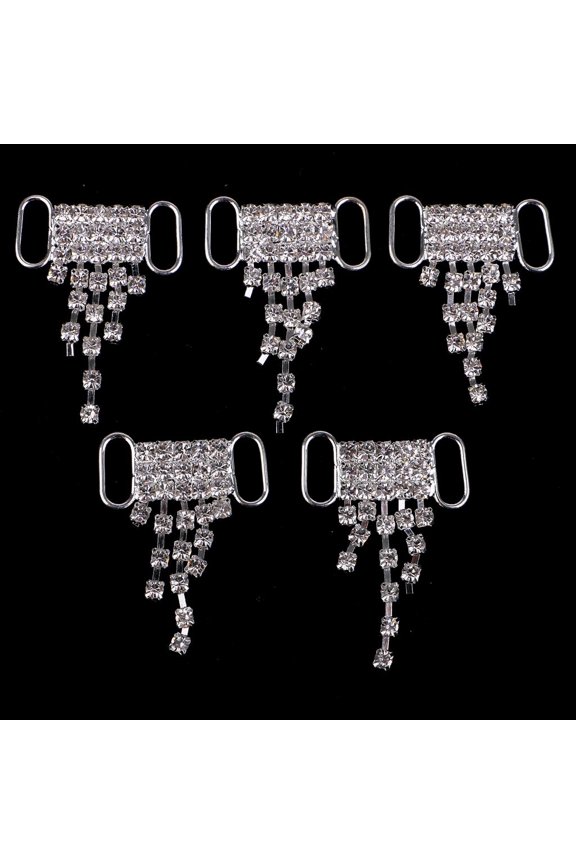5 Pcs Tassels Crystal Buckle Metal Chain For Swimming Wear Bikini Decoration