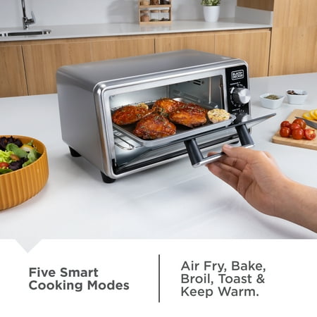 Black Decker Crisp ‘N Bake PRO Stainless Steel 4-Slice Air Fryer Toaster Oven
