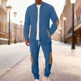 thumbnail image 3 of Wlynlyn Mens Sweatsuits Winter Tracksuit 2 Piece Outfits Stand Collar Zip up Jackets Cargo Sweatpants 2 Piece Jogging Sets, 3 of 9