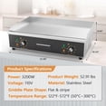thumbnail image 2 of Ktaxon 26" Electric Griddle, 3200W Stainless Steel Countertop Flat & Stripe Top Grill, 2 of 8