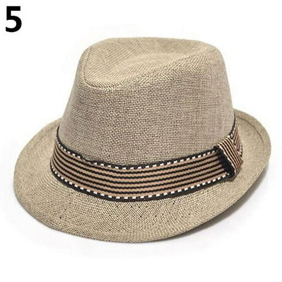 Mightlink Unisex Kids' Fashion Cool Jazz Pitched Crown Short Brim Hat Cap Fedora Hat