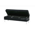 thumbnail image 5 of Velvet Entryway Cushioned Bench with Sturdy Metal Legs, End of Bed Bench with Protective Foot Pads, Load 500lb Upholstered Storage Ottoman Bench for Living Room Bedroom Hallway, Black, 5 of 9
