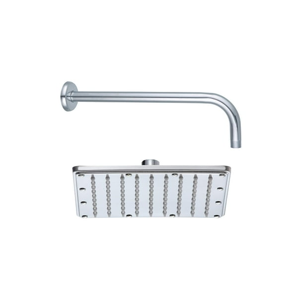 Regadera de Acero Inoxidable Cuadrada de 8 Pulgadas con Cuello de Acero Inoxidable