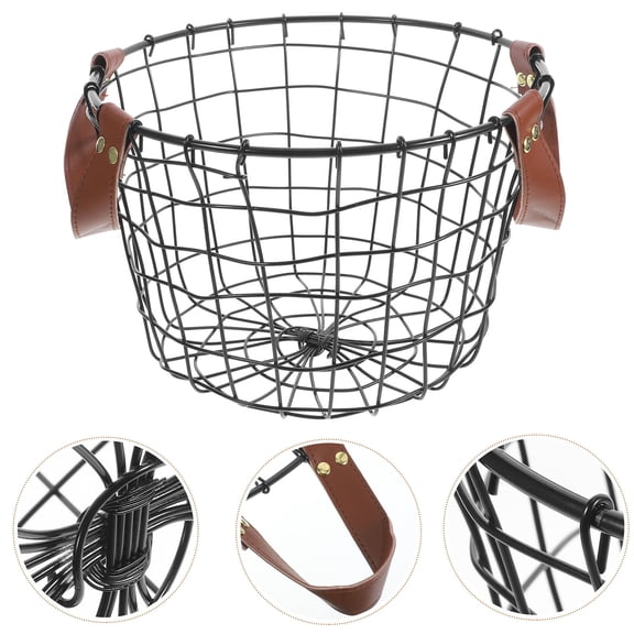 WRITWAA Sturdy Metal Firewood Storage Basket for Indoor and Outdoor Use with Handle