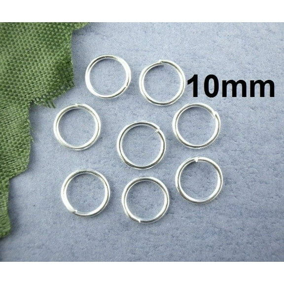 J161 - 600 pcs Silver Plated Open Jump Rings - 10mm - 21 Gauge
